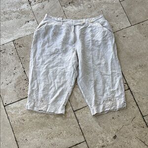 Larry Levine Soft Gray Linen Pants